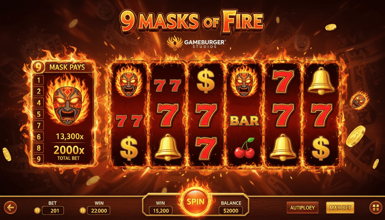 Play 9 Masks of Fire Online with Multiple Win Combinations